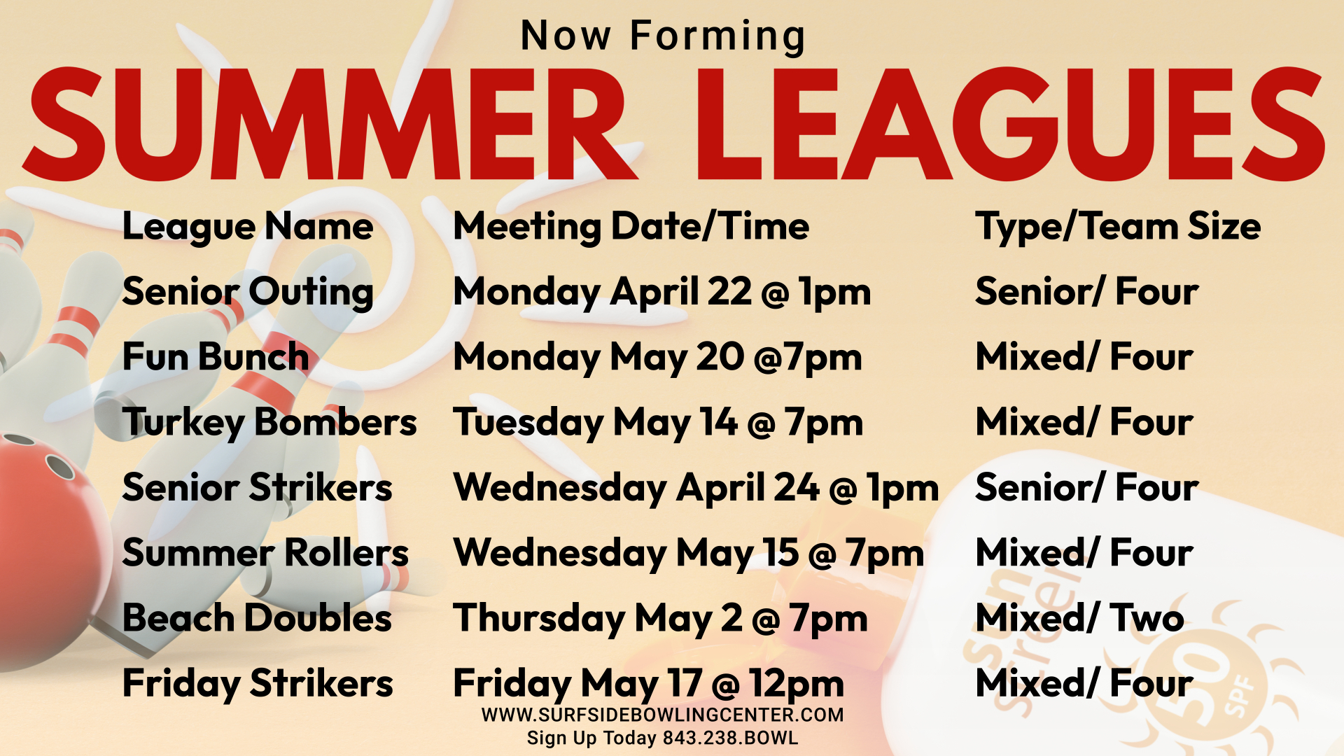 Leagues / Tournaments « Surfside Bowling Center